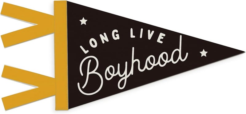 SJDFCSA Boys Nursery Room Decor, Long Live Boyhood Wall Hanging Pennant Flag Banner, Trendy Black Star Wall Decorations for Toddler Boys Bedroom Playroom Dorm Decor - Image 1